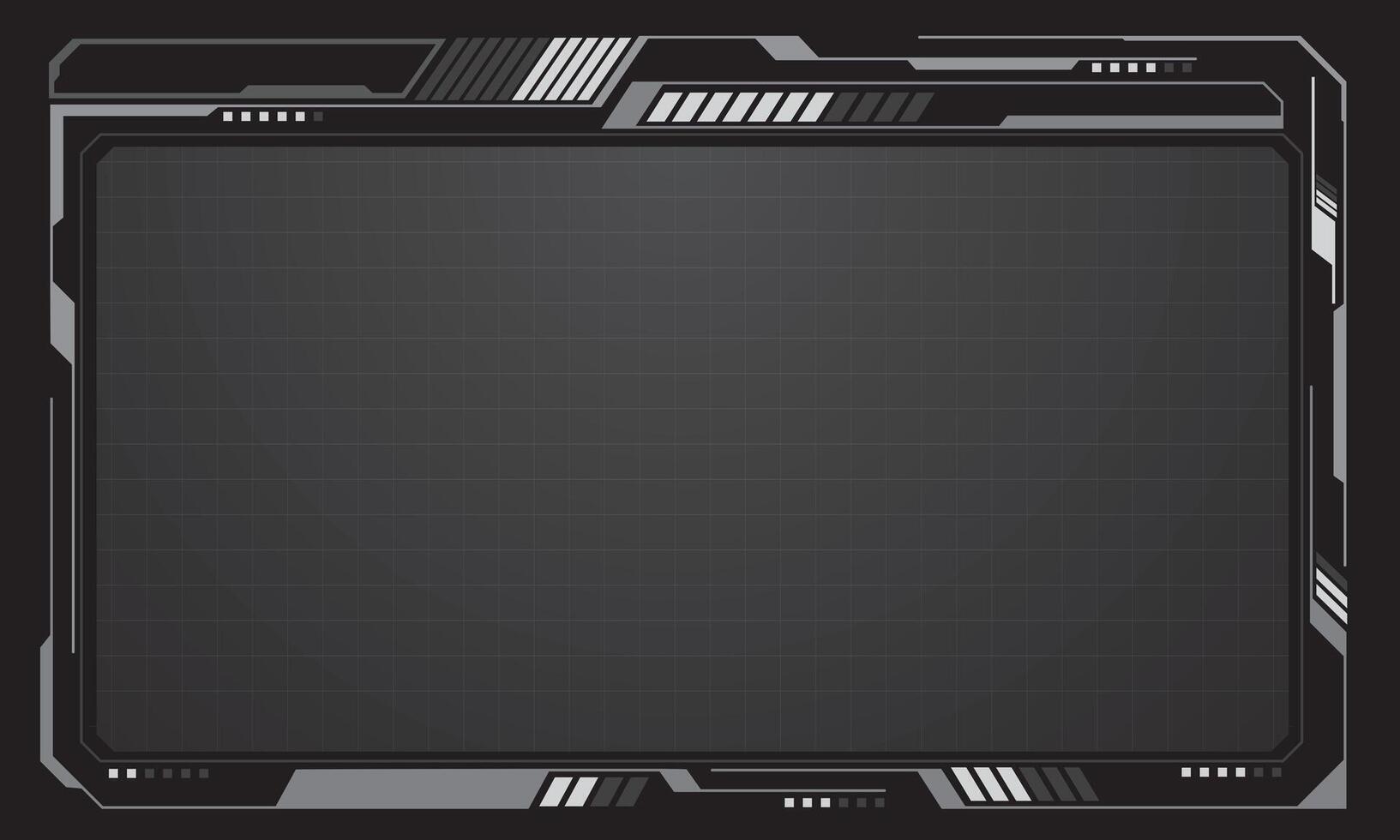 HUD frames white grey user interface elements design modern technology futuristic control panel screen digital hologram window gaming menu touching cyber monitor set on black background vector