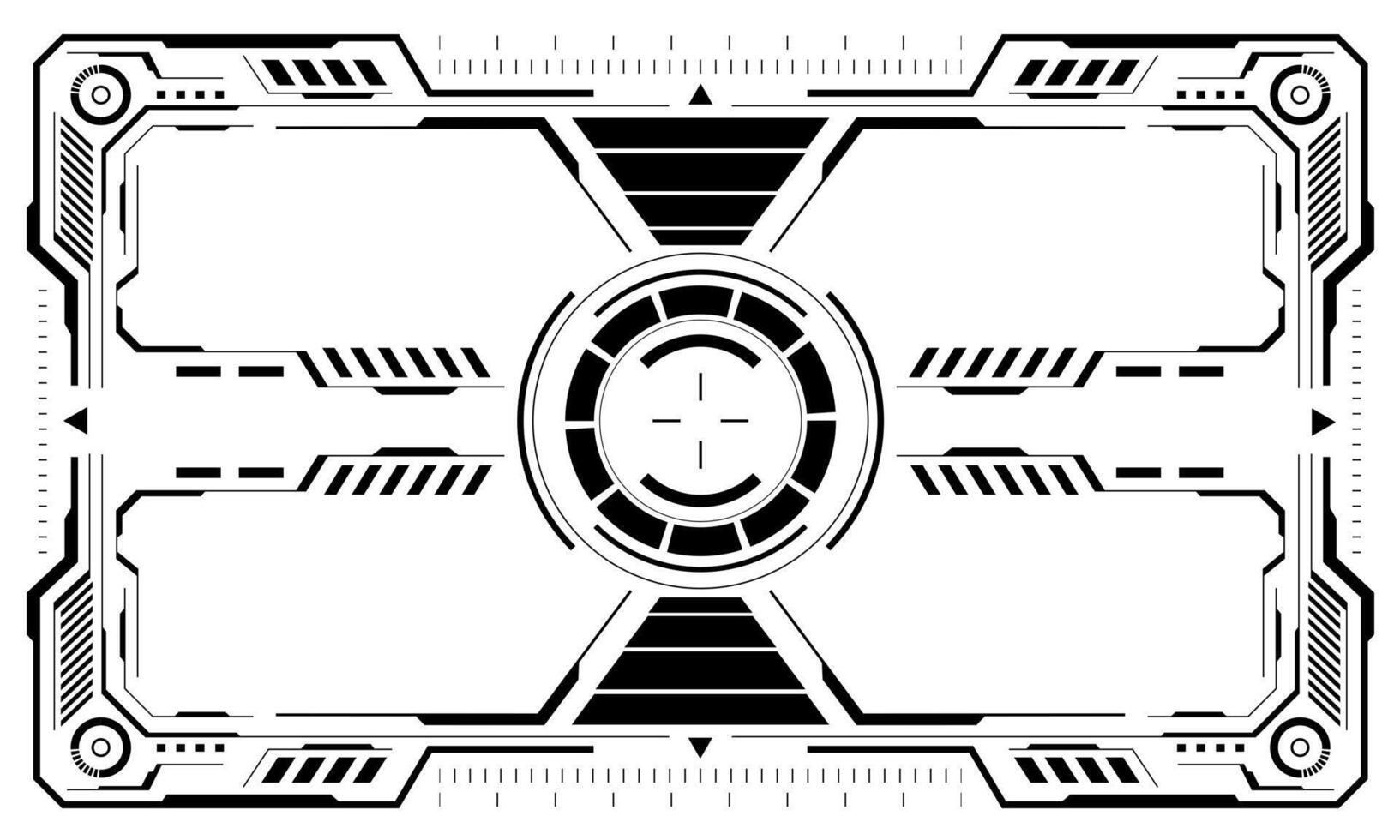 HUD white sci-fi interface screen view grey geometric design virtual reality futuristic technology creative display on white vector