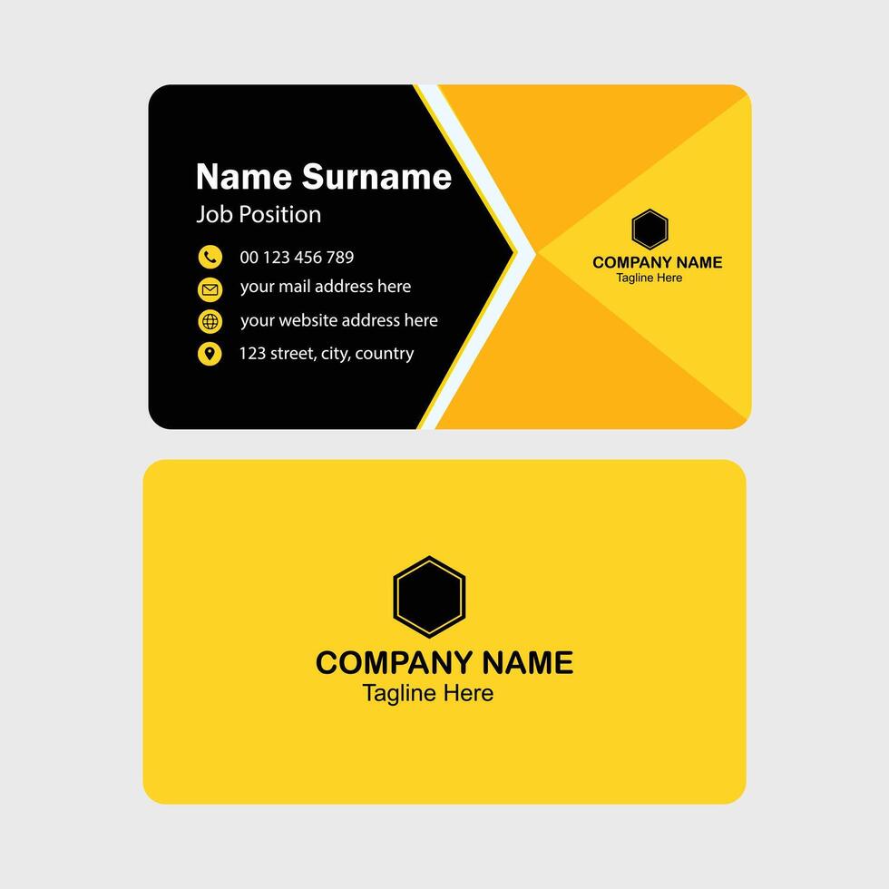 Creative Business Card With Black and Yellow Combination vector
