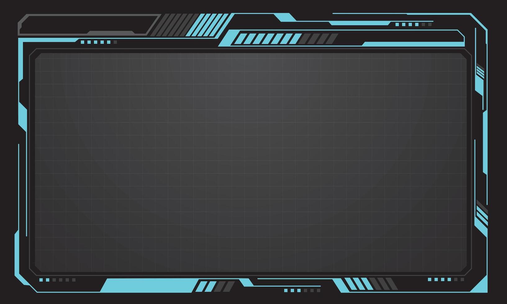 HUD frames blue grey user interface elements design modern technology futuristic control panel screen digital hologram window gaming menu touching cyber monitor set on black background vector