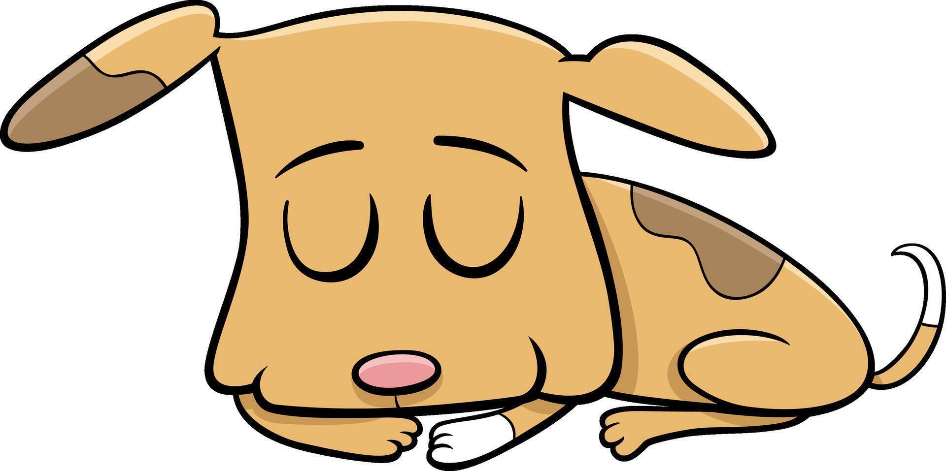 cute cartoon spotted puppy animal character sleeping vector