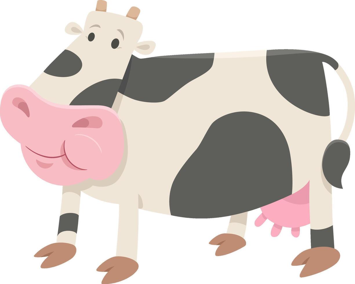 cartoon funny milk cow farm animal character vector
