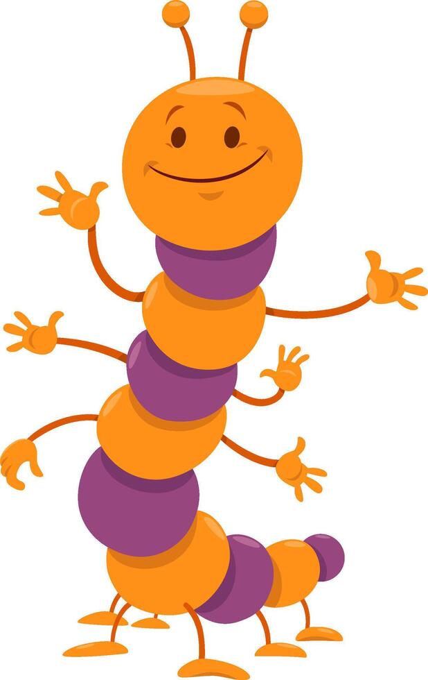 funny caterpillar insect comic animal character vector