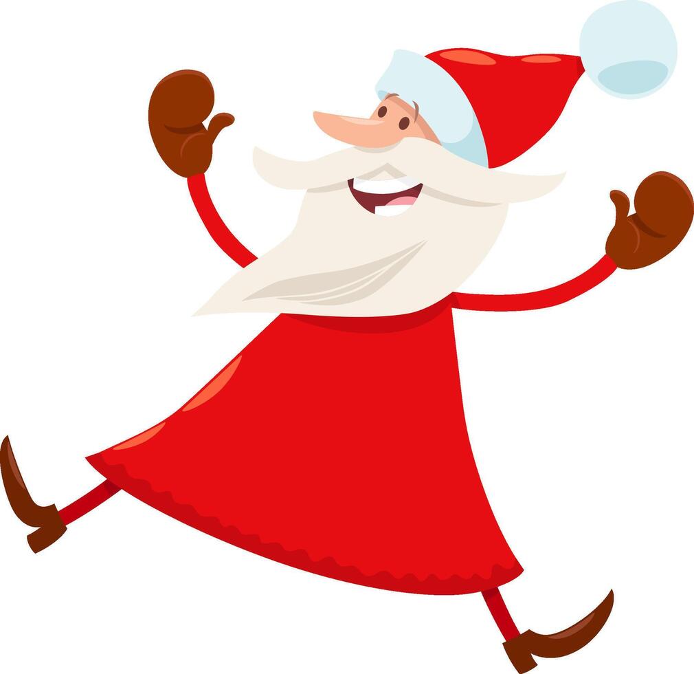 happy cartoon Santa Claus character on Christmas time vector