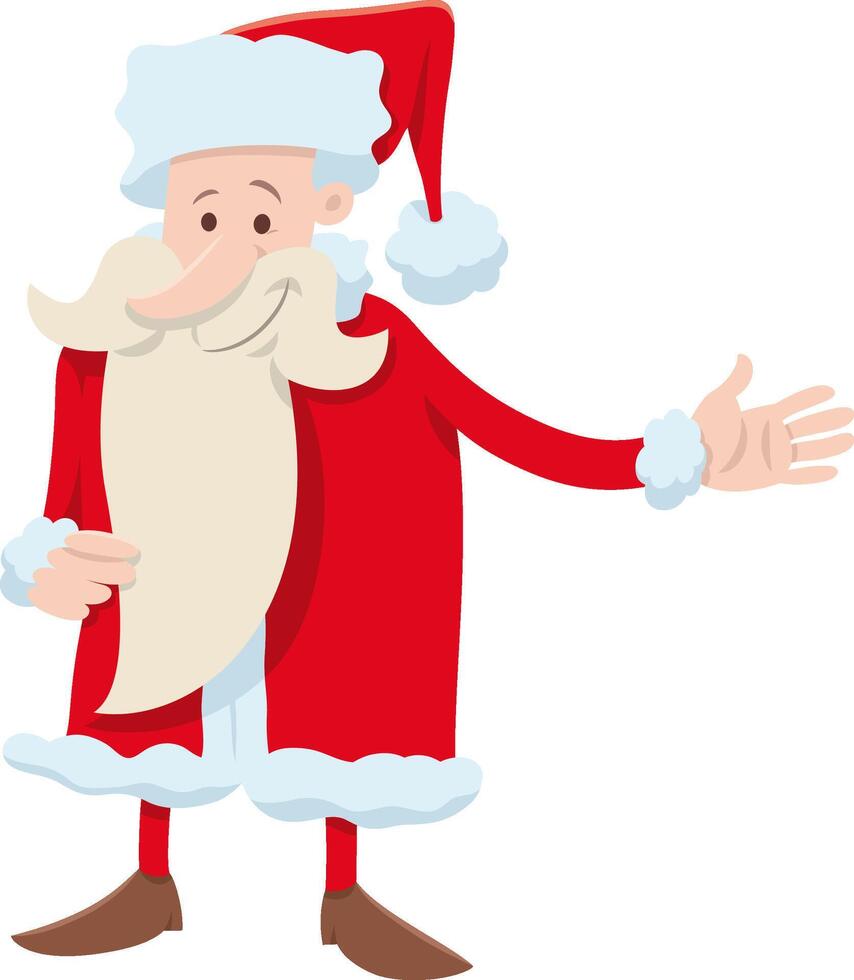 Santa Claus cartoon character on Christmas time vector