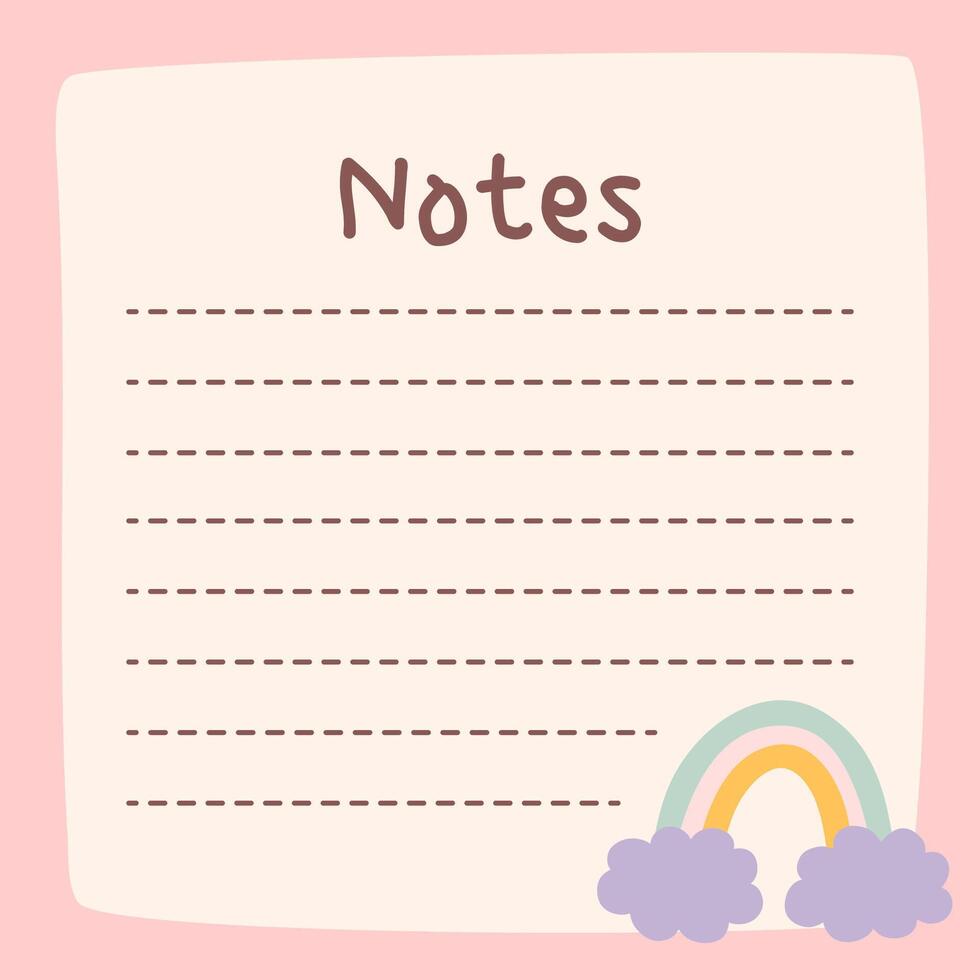 Cute to do list template. Kawaii design of daily planner, schedule or checklist. Perfect for agenda, planning, memo, notes, self-organization. hand-drawn illustration. Stationery for children. vector