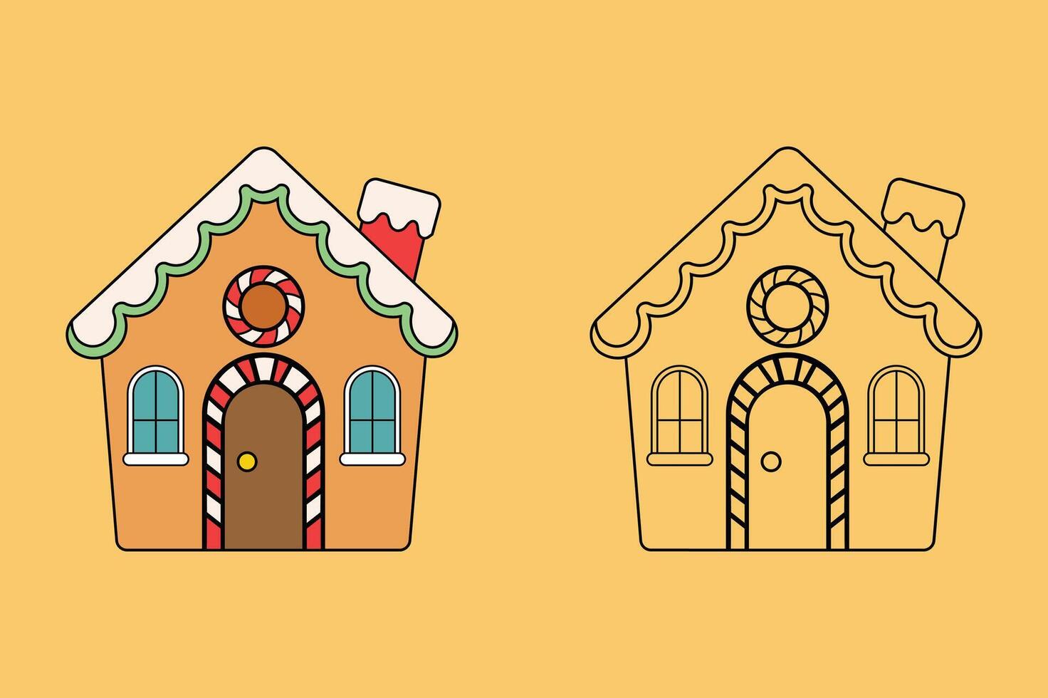 Whimsical Gingerbread Christmas Houses with Candy Decorations vector