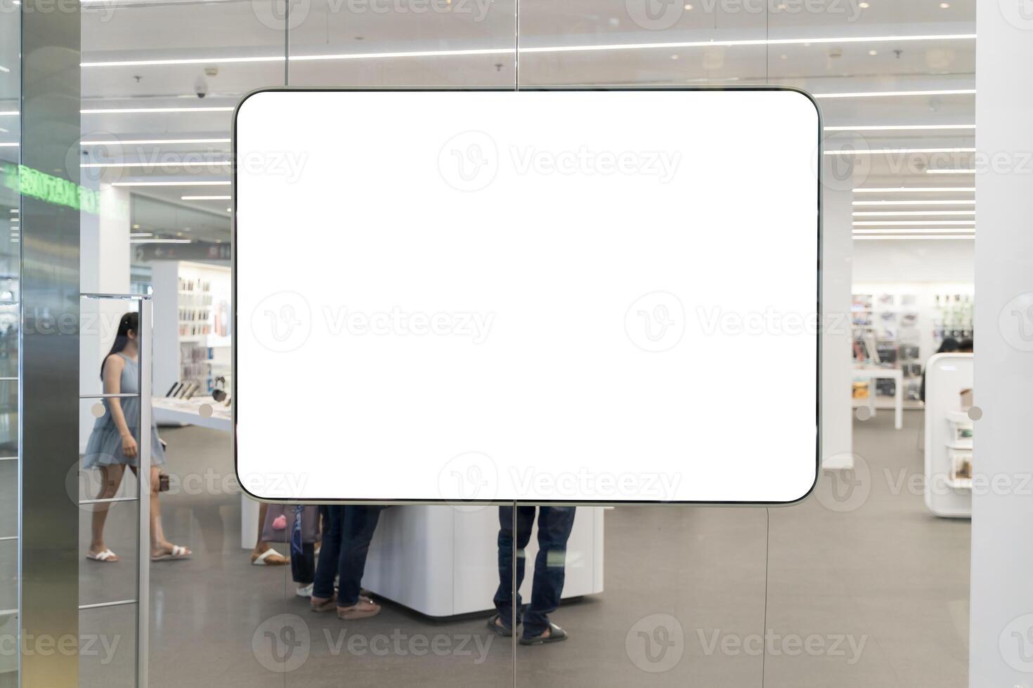 Big Blank billboard with copy space for your text message or content in shopping mall. photo