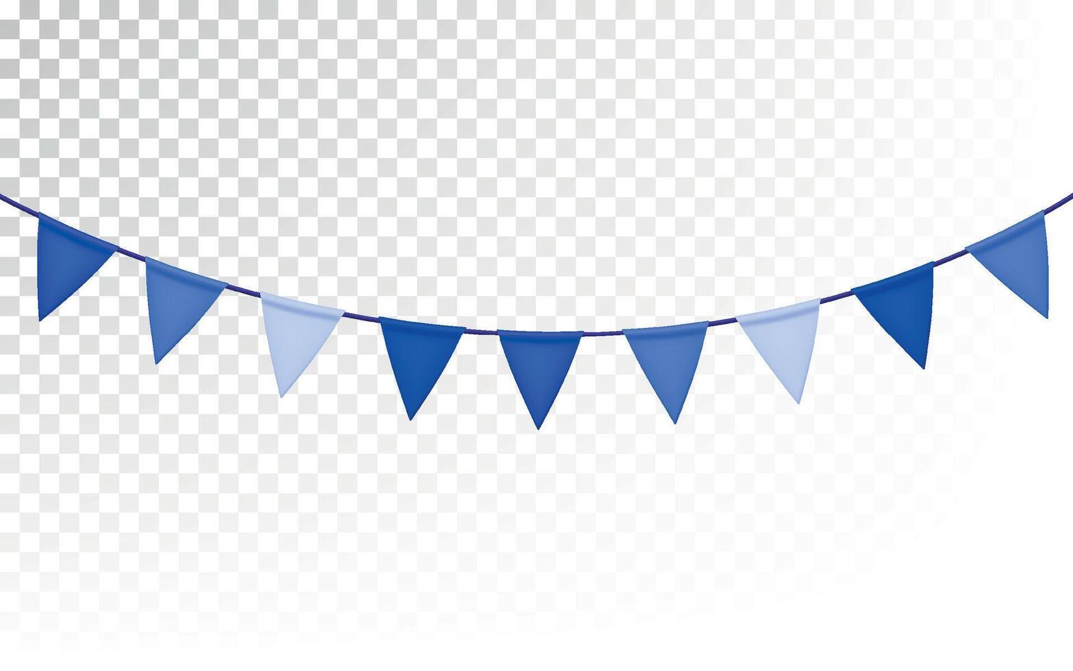 Blue flag garland. vector