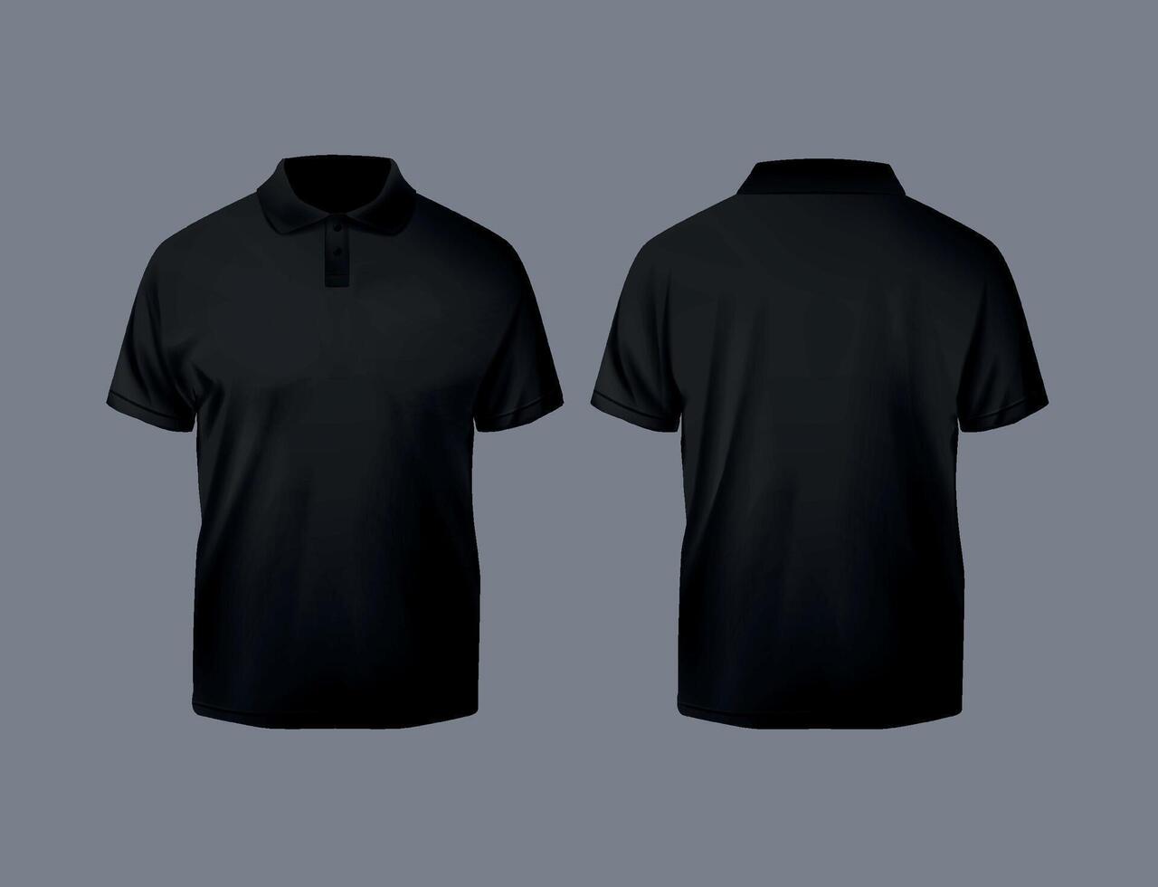 Short sleeve black polo shirt. t-shirt sleeve design for mockup. vector