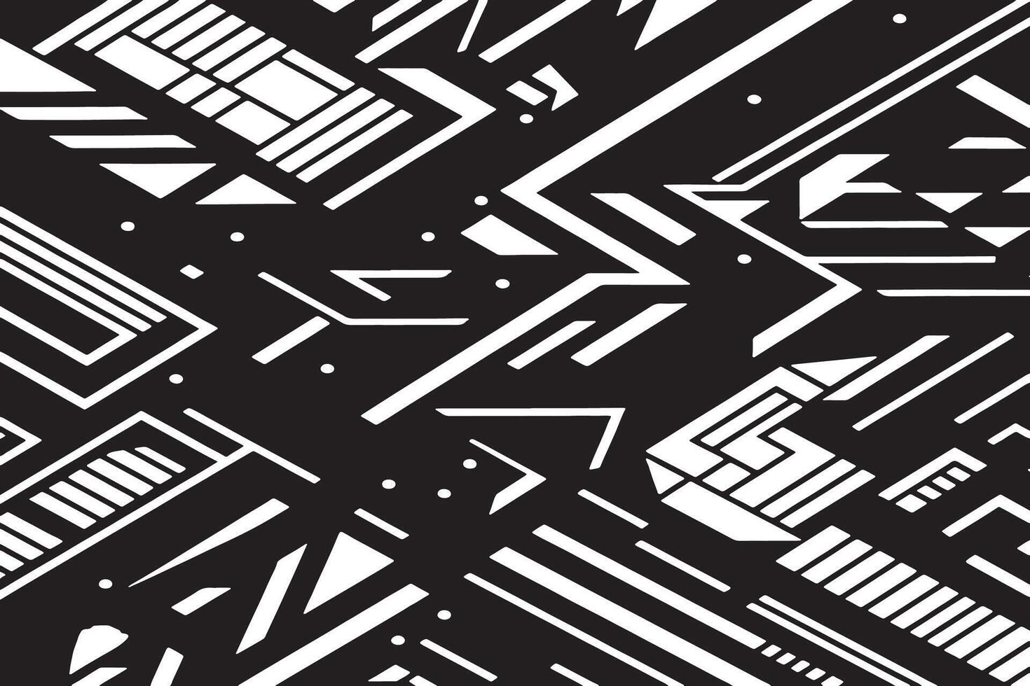 Abstract Black Graphic Textures on Clean White Canvas vector