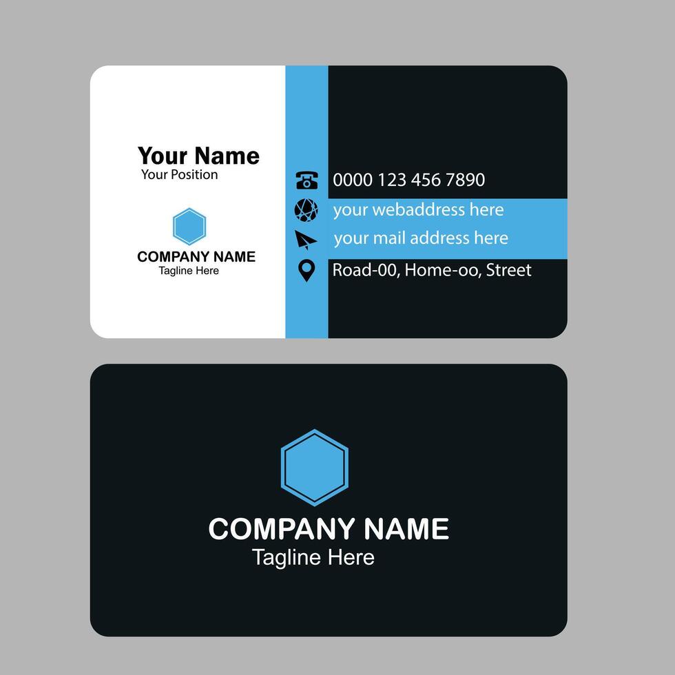 Modern Unique professional simple business card design vector