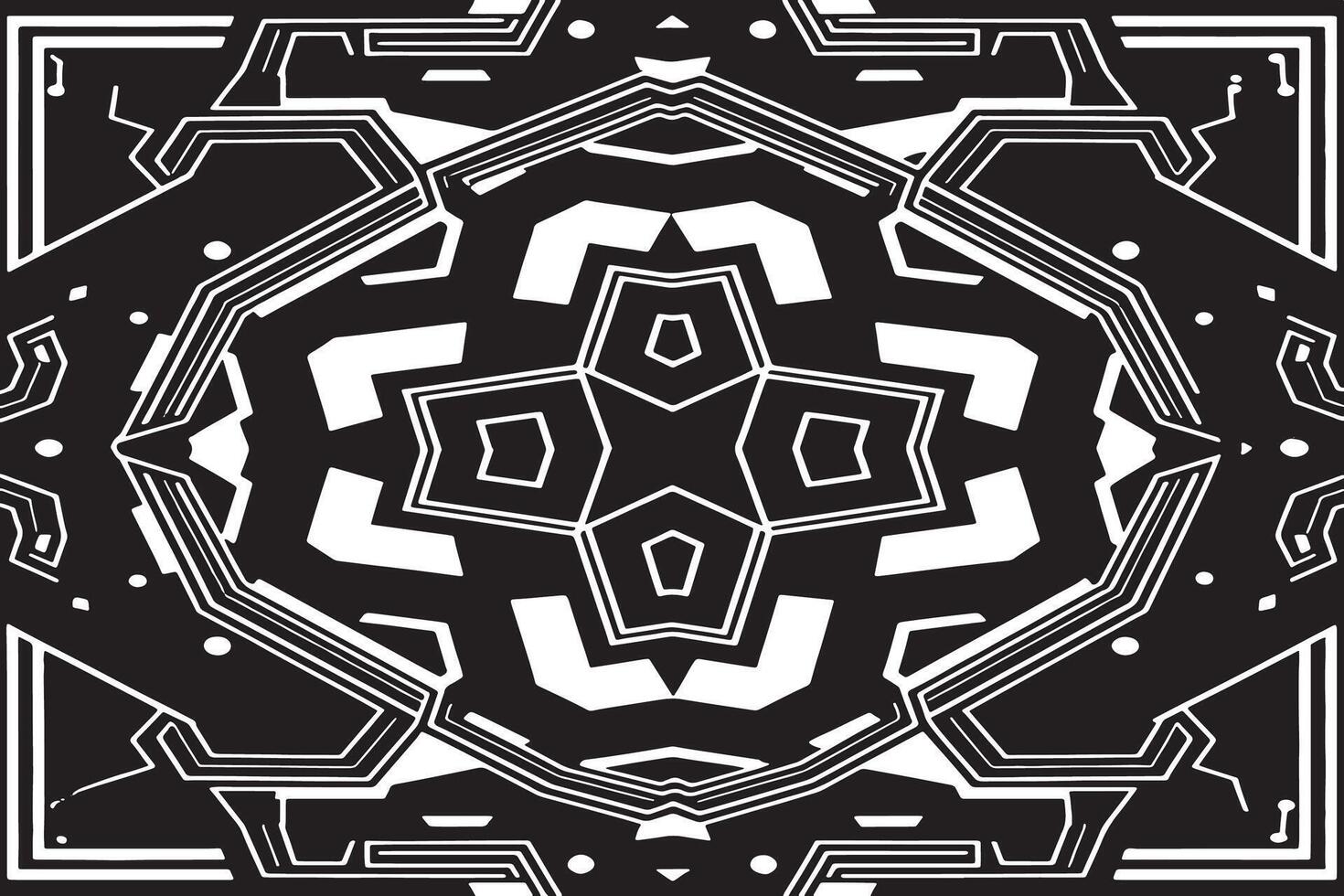 Abstract Black Patterns with White Backdrops vector