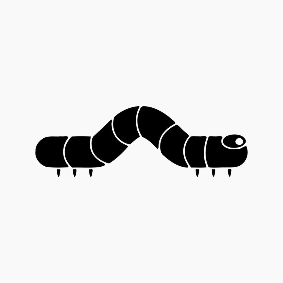 Design Illustration graphic of worm solid icon. Suitable for anything related to animals vector