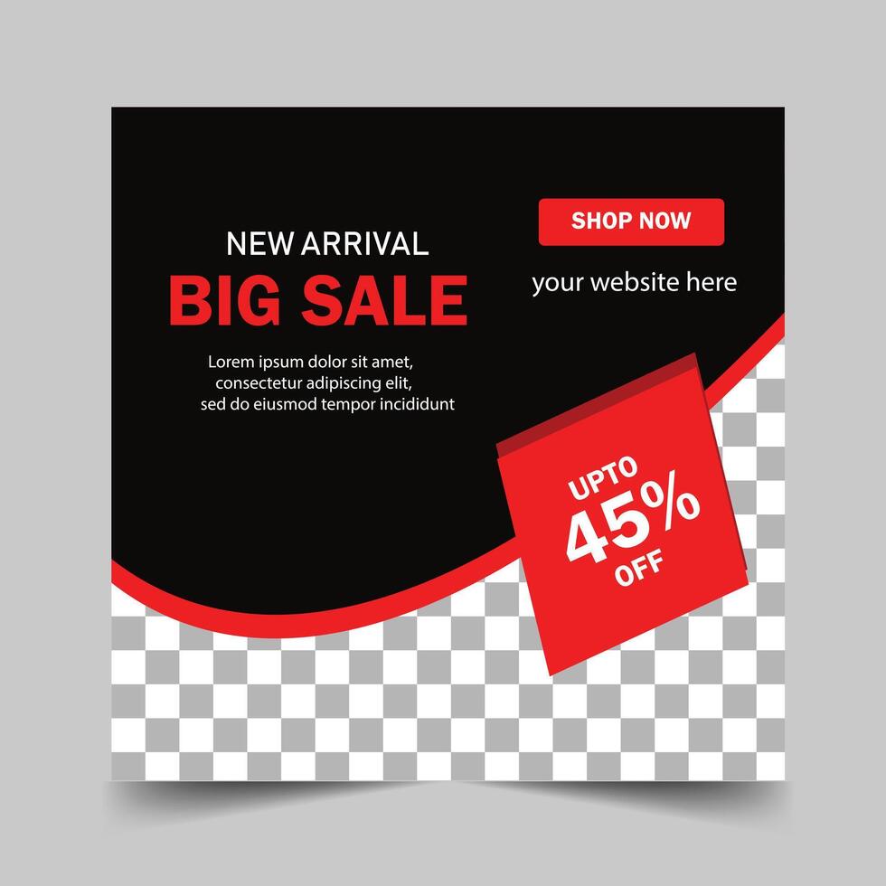 Editable template post for social media ad. vector