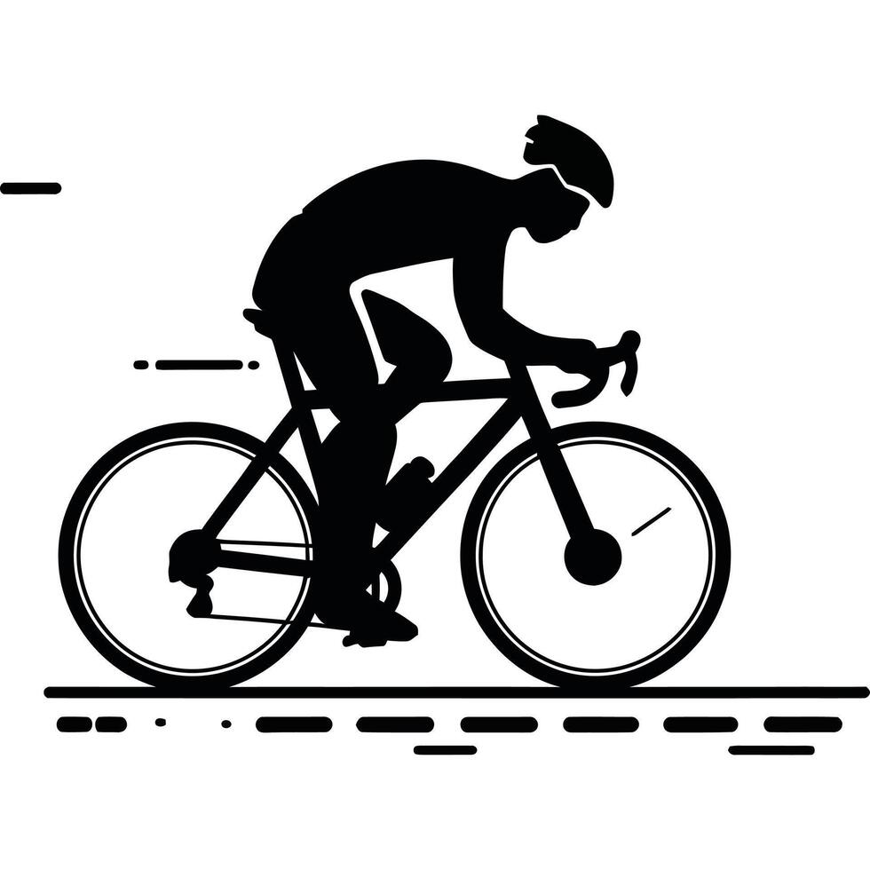A silhouette of a person riding a bike vector