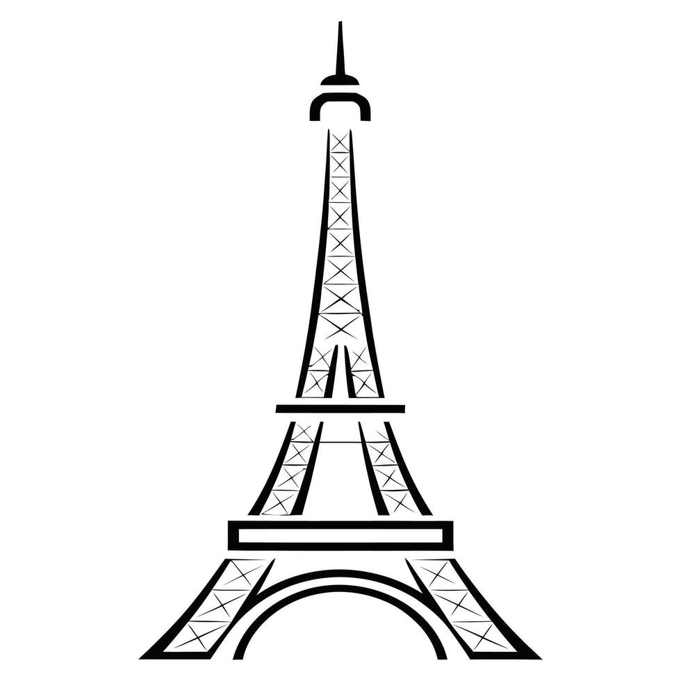 Eiffel tower paris coloring pages vector