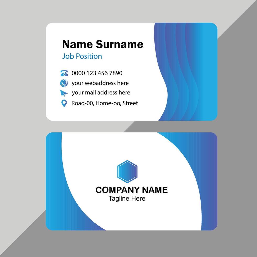 Modern blue bussines card template. Elegant element composition design with clean concept. vector