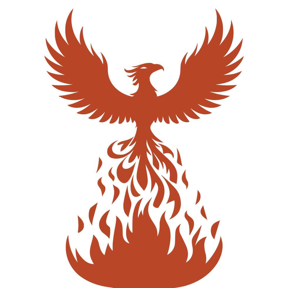 The phoenix bird is a symbol of fire and vector