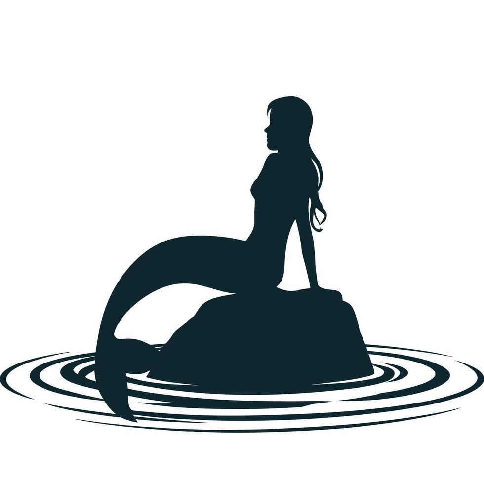Mermaid silhouette illustration vector