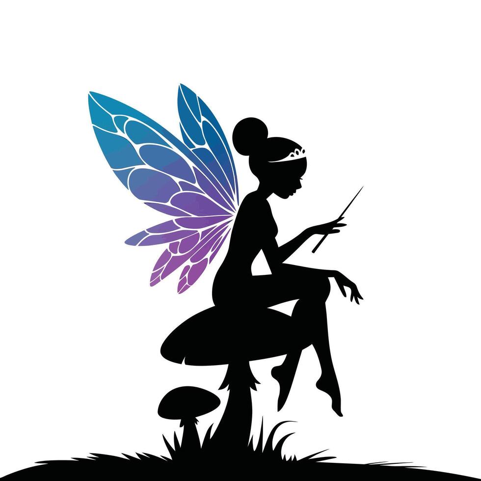 Fairy with wand vector