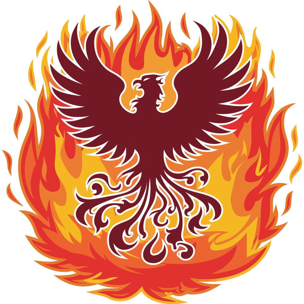 A phoenix bird on fire vector
