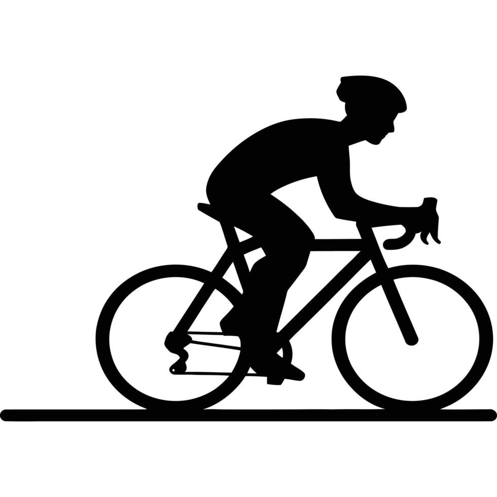 Silhouette of a cyclist on a bike vector
