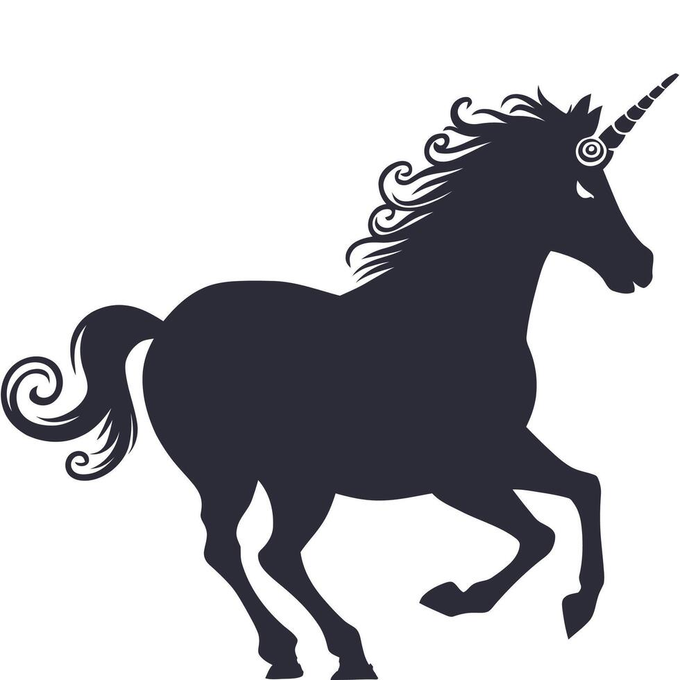A black unicorn is running in the background vector