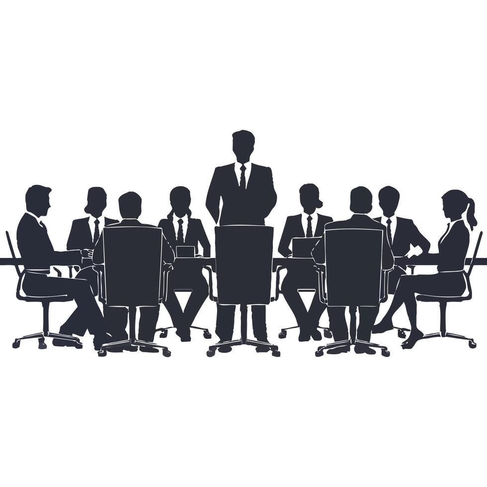 Business meeting silhouette illustration vector
