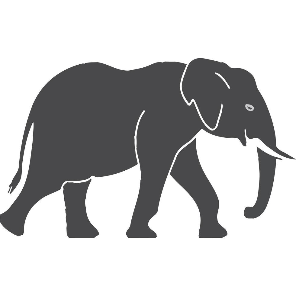 An elephant silhouette is shown on a white background vector