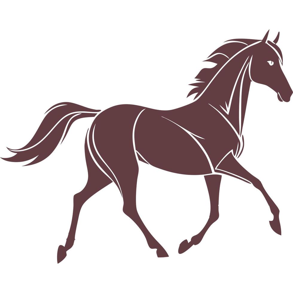 A horse running vector