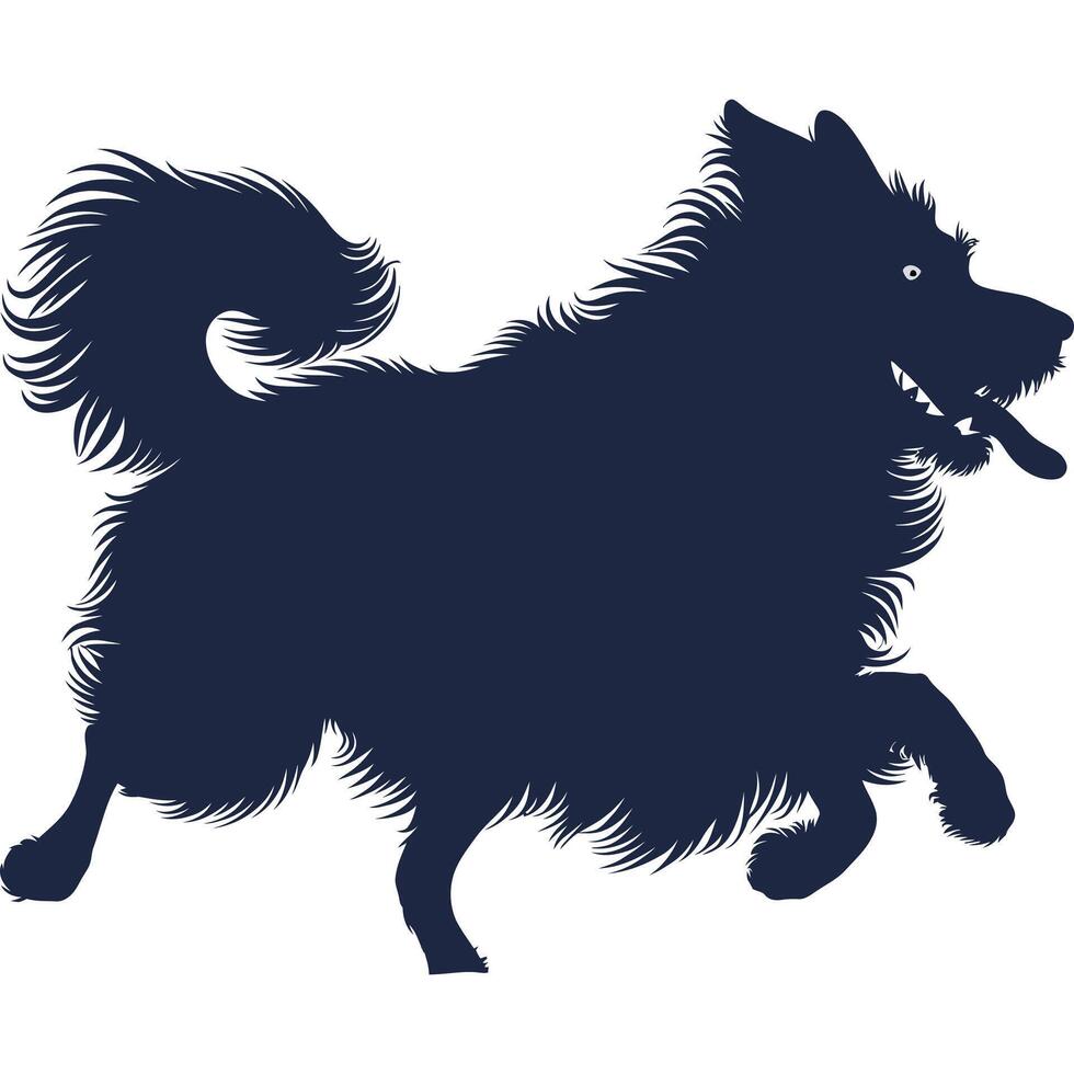A silhouette of a dog running vector