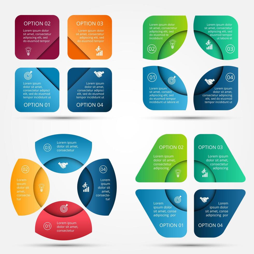 elements for infographic. Template for cycle diagram, graph, presentation and round chart. Business concept 4 with options, parts, steps or processes. Data visualization. vector
