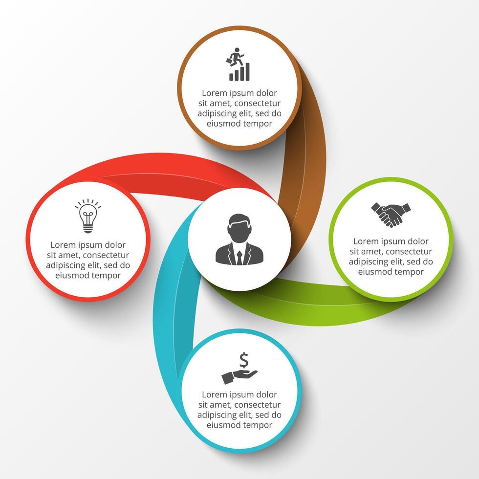 circle infographic. Template for cycle diagram, graph, presentation and round chart. Business concept with 4 options, parts, steps or processes. Data visualization. vector