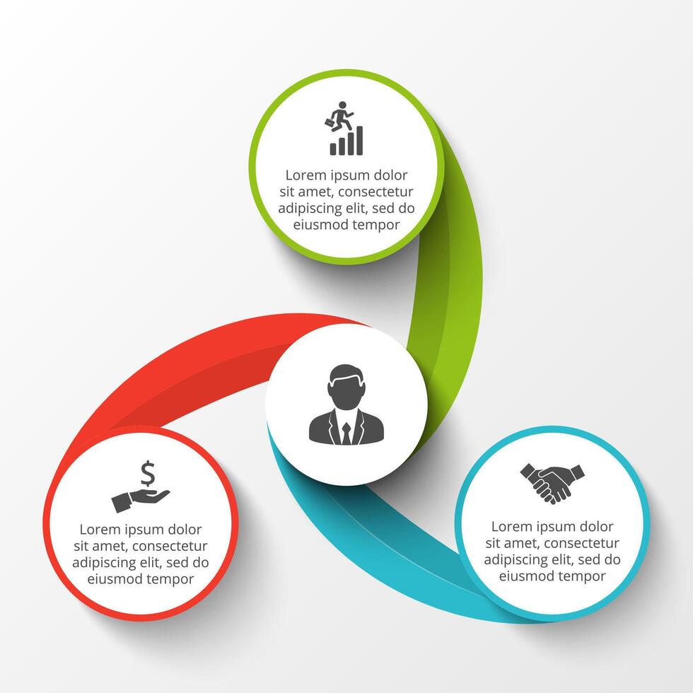 circle infographic. Template for cycle diagram, graph, presentation and round chart. Business concept with 3 options, parts, steps or processes. Data visualization. vector