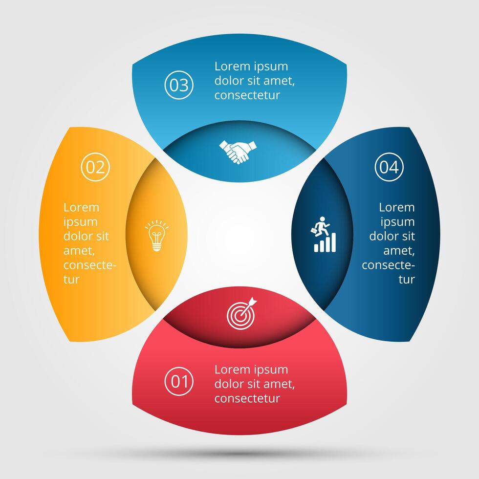 circle infographic. Template for cycle diagram, graph, presentation and round chart. Business concept with 4 options, parts, steps or processes. Data visualization. vector
