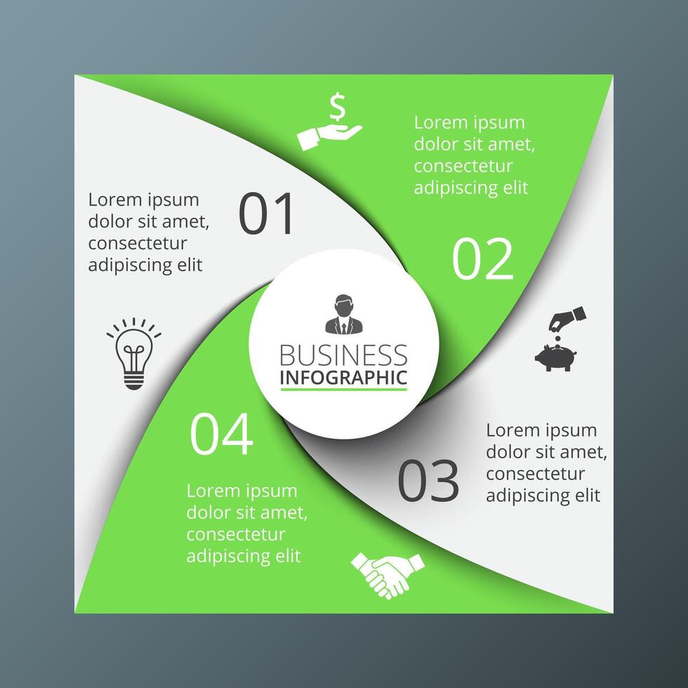 spiral square for infographic. vector