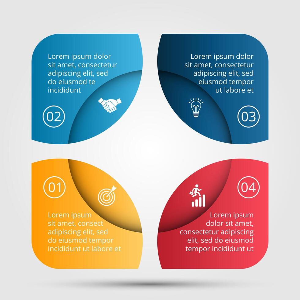 circle infographic. Template for cycle diagram, graph, presentation and round chart. Business concept with 4 options, parts, steps or processes. Data visualization. vector