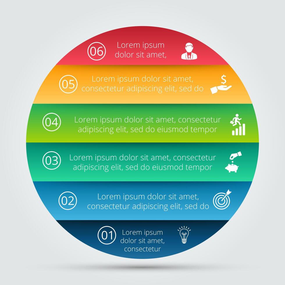 circle for infographic. Template for diagram, graph, presentation and chart. Business concept with 6 options, parts, steps or processes. Abstract background. vector