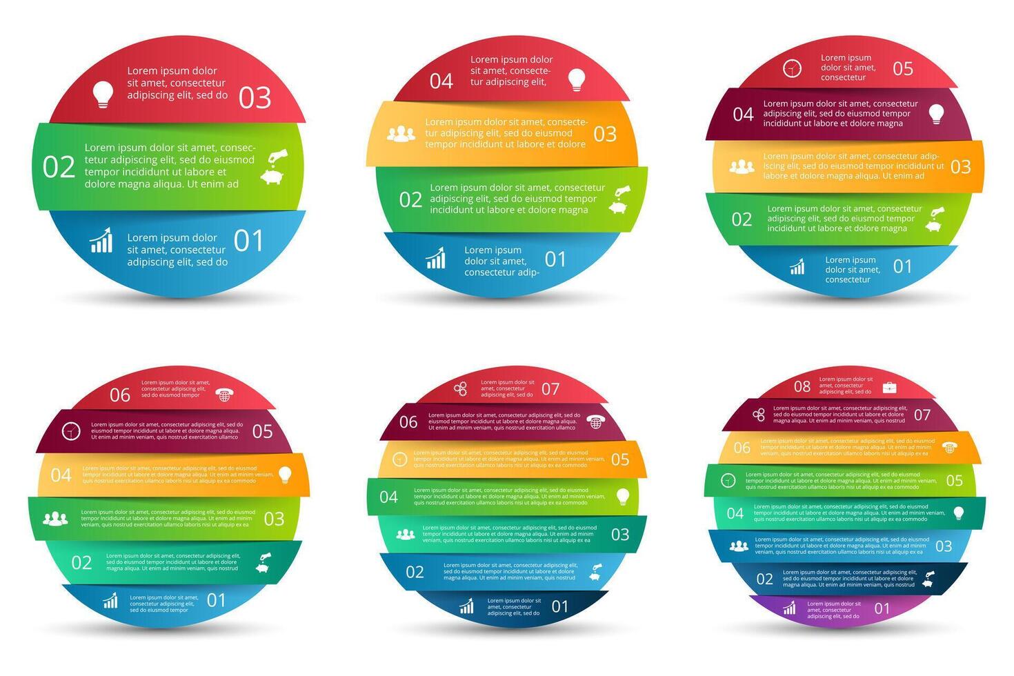 set of circles for infographics. vector