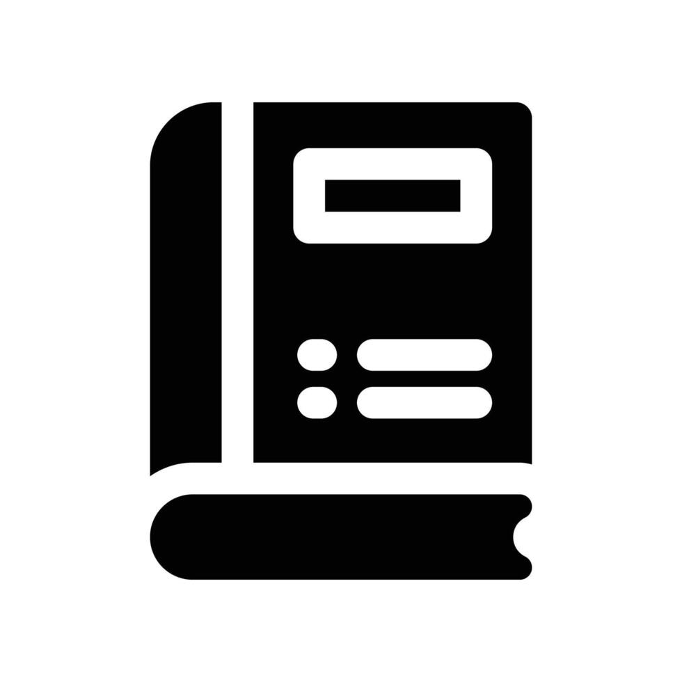 book icon. glyph icon for your website, mobile, presentation, and logo design. vector