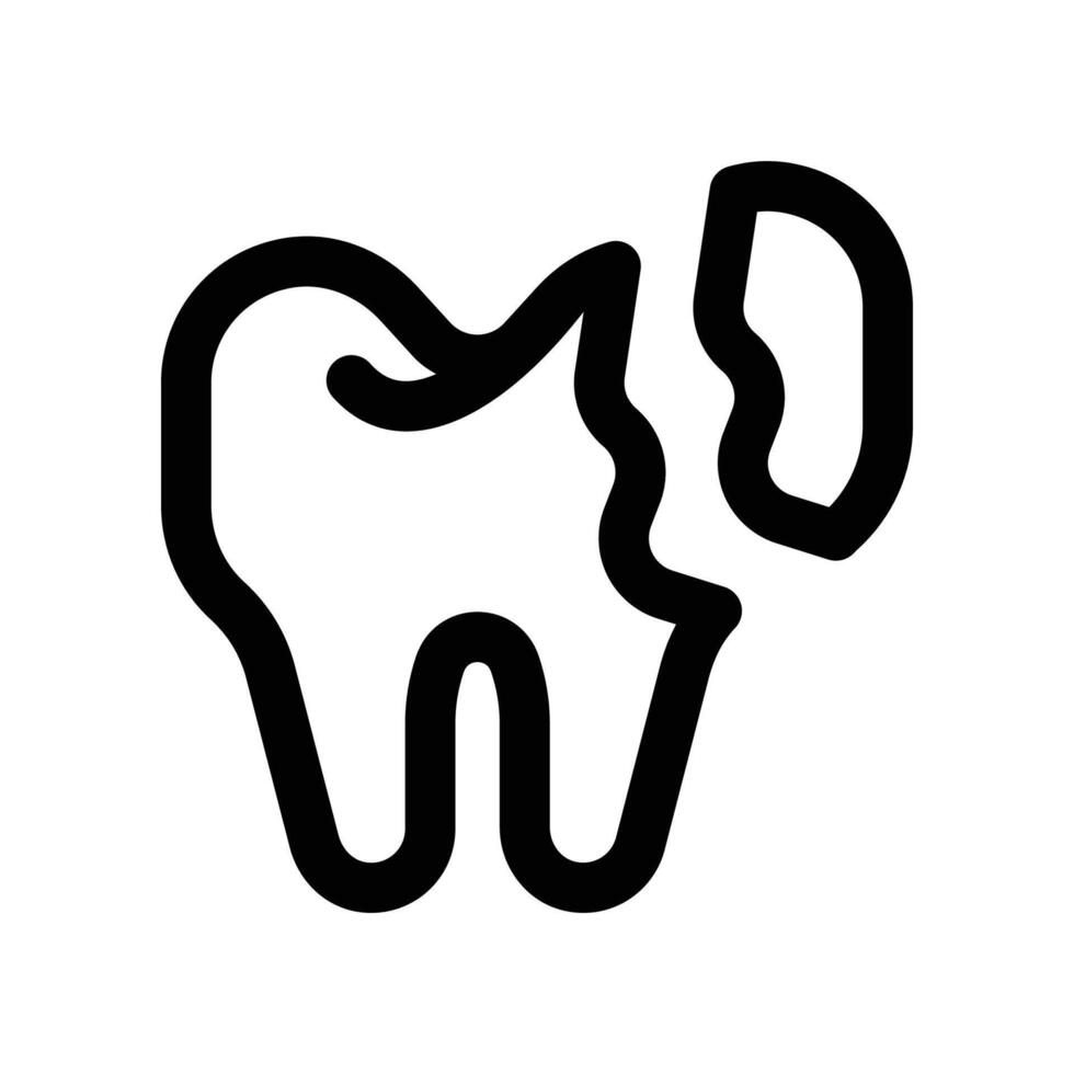 broken tooth icon. line icon for your website, mobile, presentation, and logo design. vector