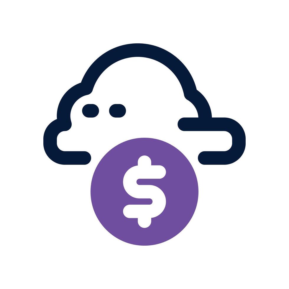 cloud payment icon. dual tone icon for your website, mobile, presentation, and logo design. vector