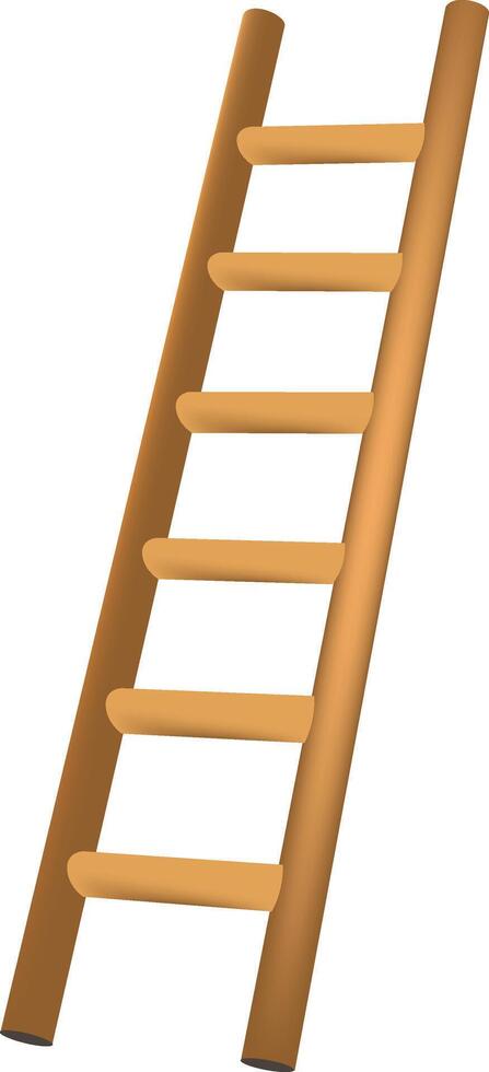 A wooden ladder on a white background vector