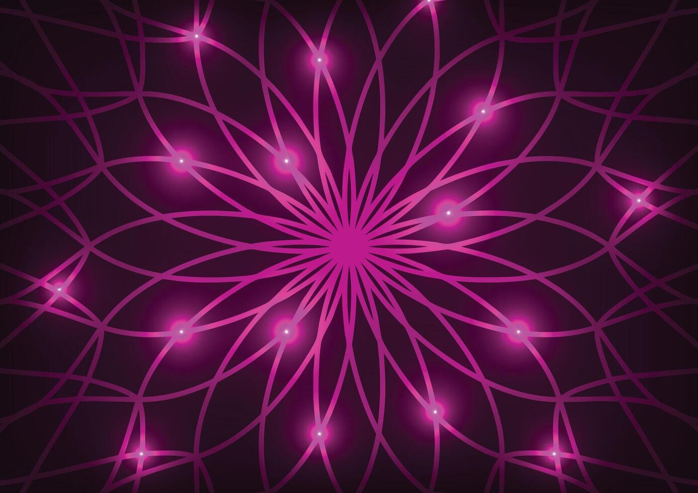Technology pink light mandala line background vector