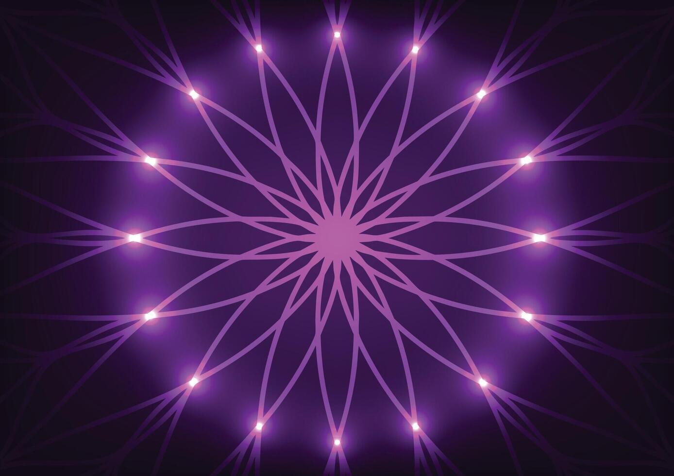 Purple mandala line art concepts tech background vector