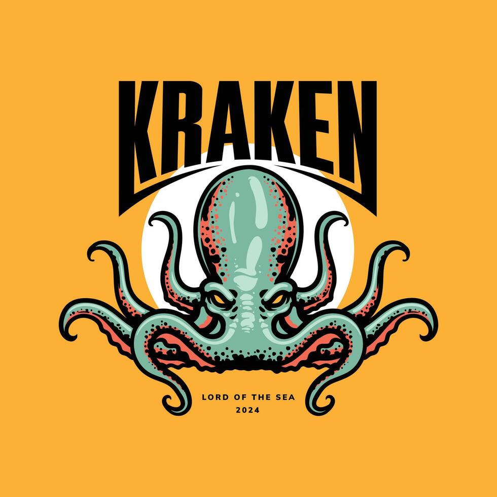 illustration of kraken for mascot logo vector