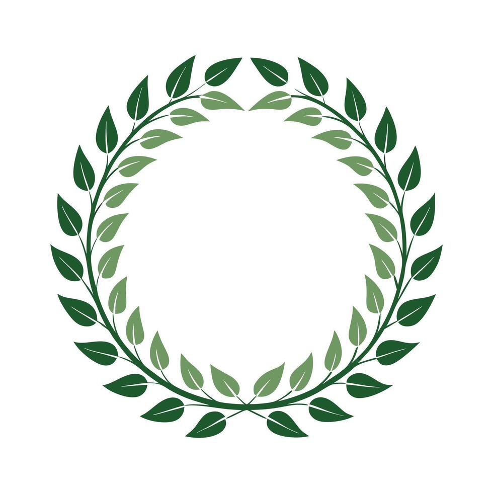 Laurel Wreath Green Illustration - Botanical, Decorative, and Victory Symbol vector