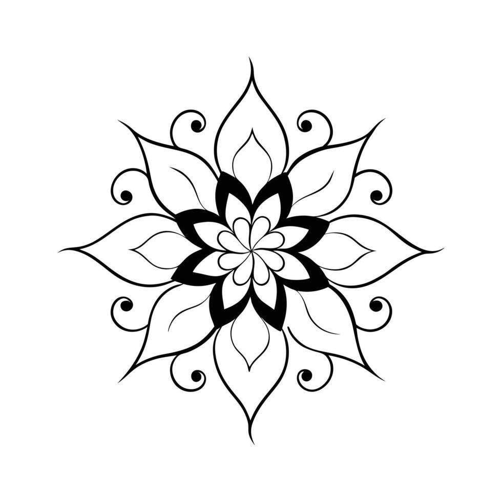 Traditional Indian Mandala - Ornate Line Art for Decorative and Spiritual Patterns vector