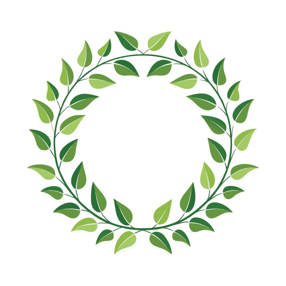 Laurel Wreath Green Illustration - Botanical, Decorative, and Victory Symbol Design vector